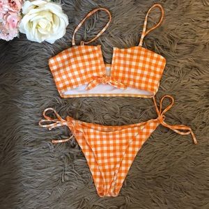 Orange Gingham Bikini